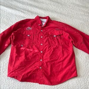 Columbia Red Casual Button Down Shirt